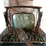 Terminal (Detail), 1992, Mixed Media with TV Screen - R.A.M.S.E.S Recycled-Assembled-Metal-Surplus-Engineered-Scrap 83 x 28 x 43 inches (210.82 x 71.12 x 109.22 cm)